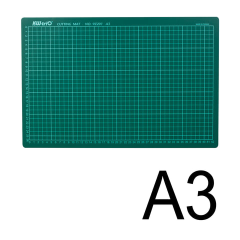 коврик (мат) для резки 3-слойный, а3 (450х300 мм), настольный, зеленый, 3 мм, kw-trio, 9z201, -9z201