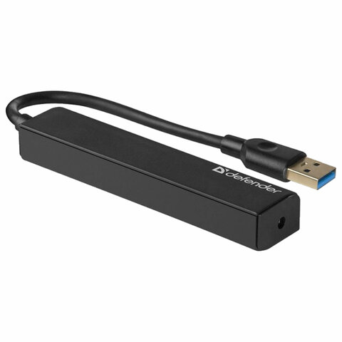 хаб usb 3.0, 4 порта, черный, defender quadro express, 83204