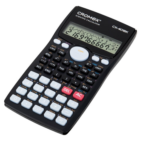 калькулятор инженерный cromex (кромекс) cx-401bk (155х80 мм), 401 функция, 10+2 разрядов, черный, 27