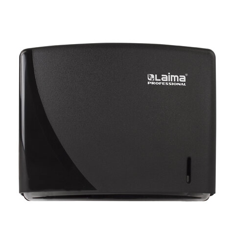 диспенсер для полотенец laima professional original (система h2), z-сложения, черный, abs-пластик, 6