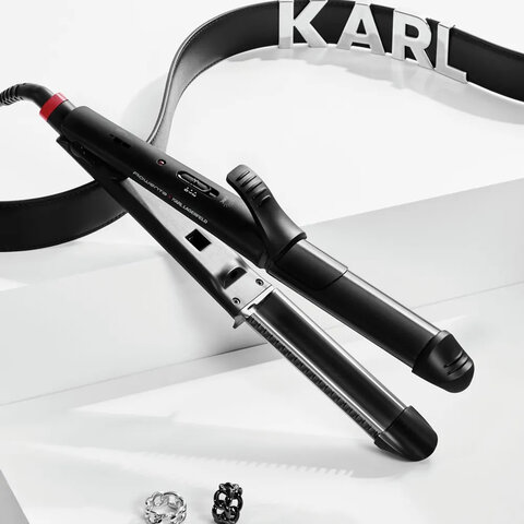 мультистайлер для волос 3 в 1 rowenta karl lagerfeld cf451lf0, выпрямление/завивка, 170-200 °c, черн