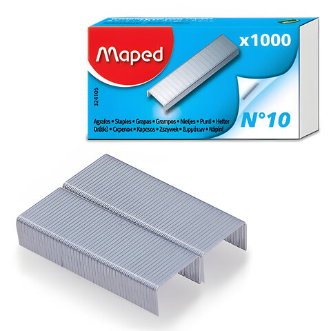 скобы для степлера №10, 1000 штук, maped (франция), до 20 листов, 324105