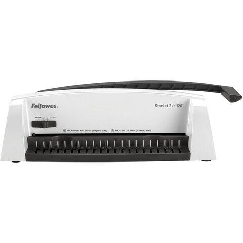 переплетная машина д/пласт.пружины fellowes starlet 2+, пробивает до 12 л., сшивает до 120 л., fs-52