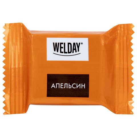шоколад порционный welday (вэлдэй), ассорти 6 вкусов, 810 г (54 плитки по 15 г), пакет, 622409