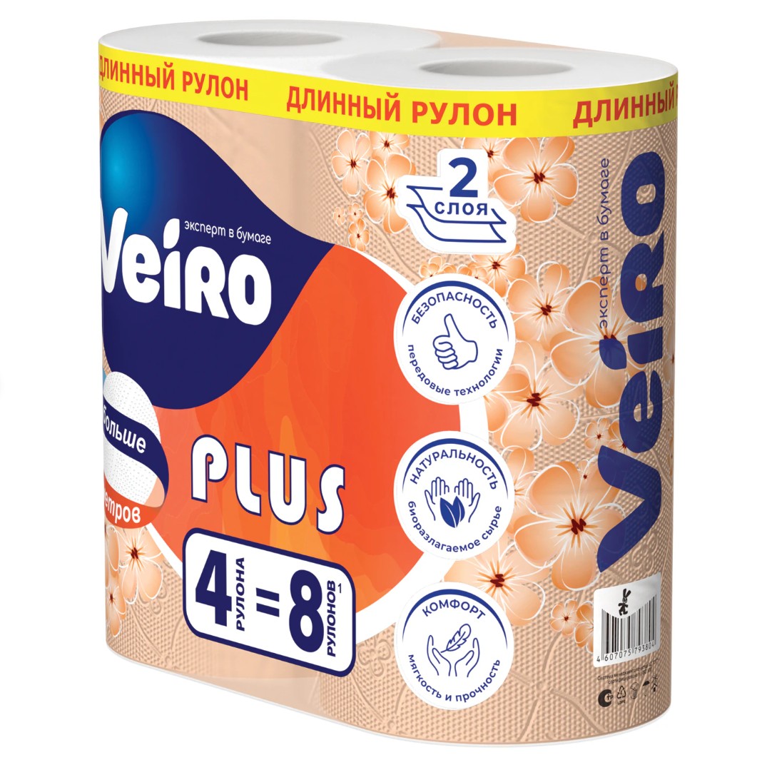 туалетная бумага 2сл. 4рул/30м veiro standart plus