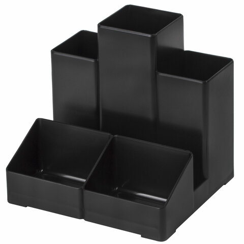 подставка-органайзер brauberg-contract, 109х95х101,5 мм, 5 отделений, черная, 230893