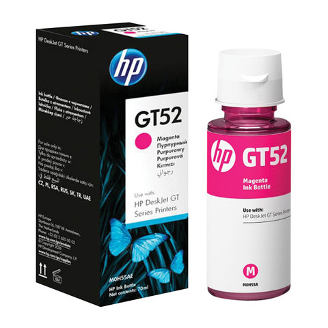 чернила hp gt52 (m0h55ae) для inktank 315/410/415, smarttank 500/515/615 пурпурные, ресурс 8000 стра