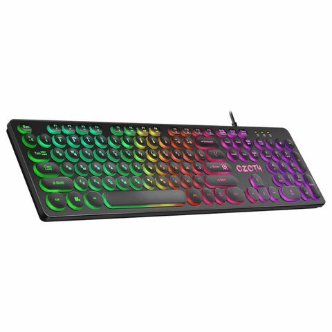 клавиатура проводная игровая defender ozoth gk-106, usb, 104 клавиши, с подсветкой, черная, 45106