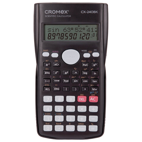 калькулятор инженерный cromex (кромекс) сx-240bk (155х80 мм), 240 функций, 10+2 разрядов, черный, 27