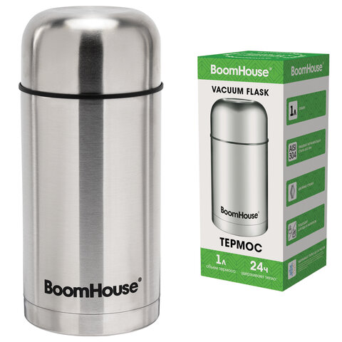 термос 1 л для еды/напитков с широким горлом, boomhouse (бумхаус) wide, нержавеющая сталь sus304, се