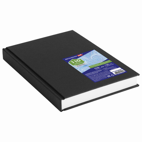 скетчбук, слоновая кость 100 г/м2, 148х210 мм, 110 л., книжный твердый переплет, brauberg art classi