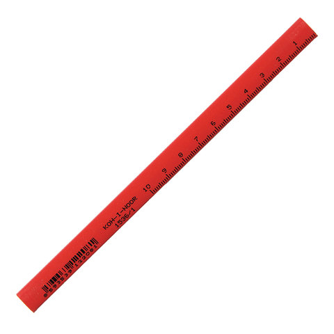 карандаш столярный koh-i-noor, 1 шт., b, грифель 5х2 мм, корпус красный, 0153600100177