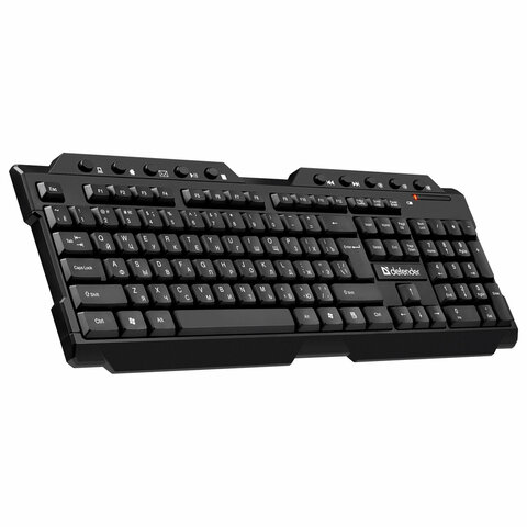 клавиатура беспроводная defender element hb-195 ru, usb, 114 клавиш, черная, 45195