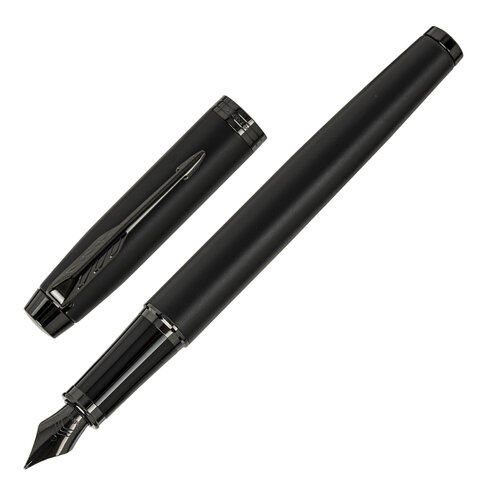 ручка перьевая parker "im achromatic black bt", ежедневник а5 черный, пакет, 880901