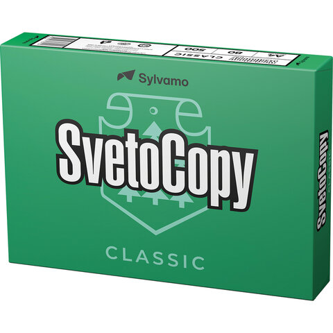 бумага офисная а4, 80 г/м2, 500 л., марка с, svetocopy classic, россия, 146% (cie)