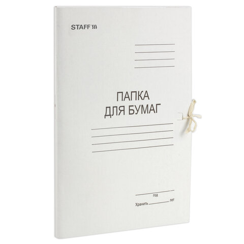 папка для бумаг с завязками картонная staff, гарантированная плотность 310 г/м2, до 200 листов, 1211