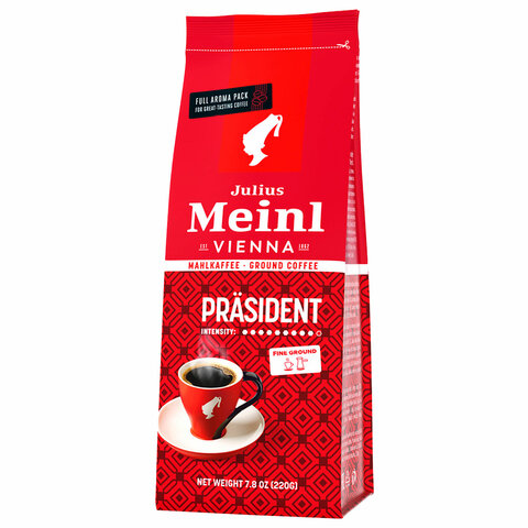 кофе молотый julius meinl "prasident classic collection", 220 г, италия, 97740