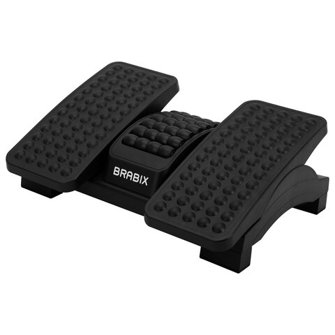подставка для ног brabix ultra 5 43х32 см, массажер, регулировка угла наклона, 2 платформы, 533040