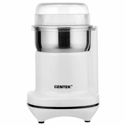 кофемолка centek ct-1365, мощность 250 вт, вместимость 70 г, пластик, белая, ct-1365 white