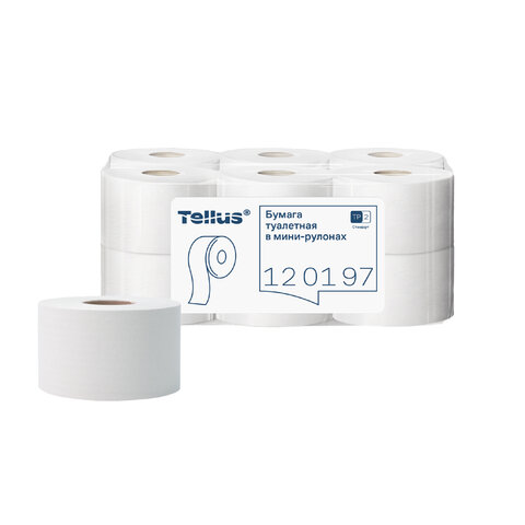 бумага туалетная 200 метров, tellus/tork (система t2) universal, 1-слойная, комплект 12 рулонов, 120