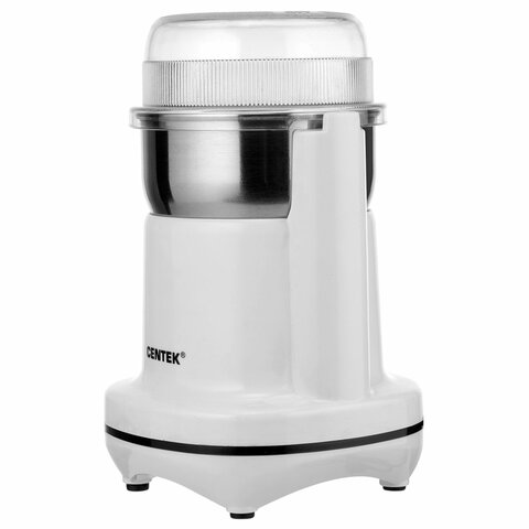 кофемолка centek ct-1365, мощность 250 вт, вместимость 70 г, пластик, белая, ct-1365 white