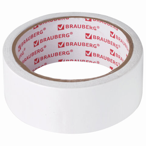 клейкая двухсторонняя лента 38 мм х 10 м, бумажная основа, brauberg, 229056