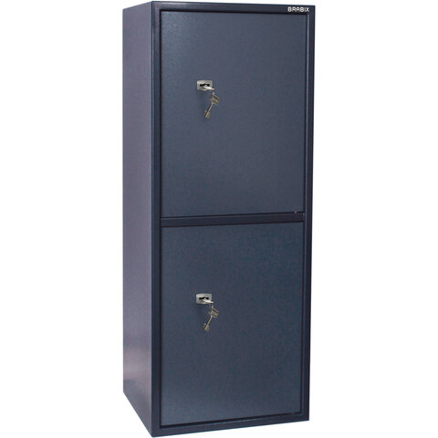 сейф brabix "км-1200т/2", 1200х475х400 мм, 76 кг, 2 отделения, ключевой замок, трейзер, крепление к 