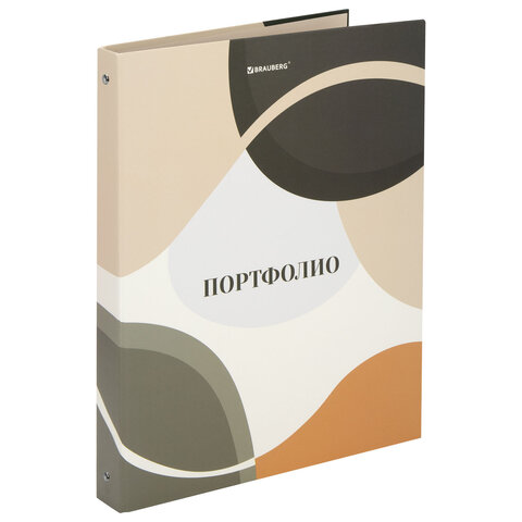папка-портфолио универсальная, 4 кольца, 20 файлов, 7бц матовая, brauberg "abstraction", 117555