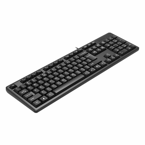клавиатура проводная a4tech kk-3, usb, 104 кнопки, черная, 1530244