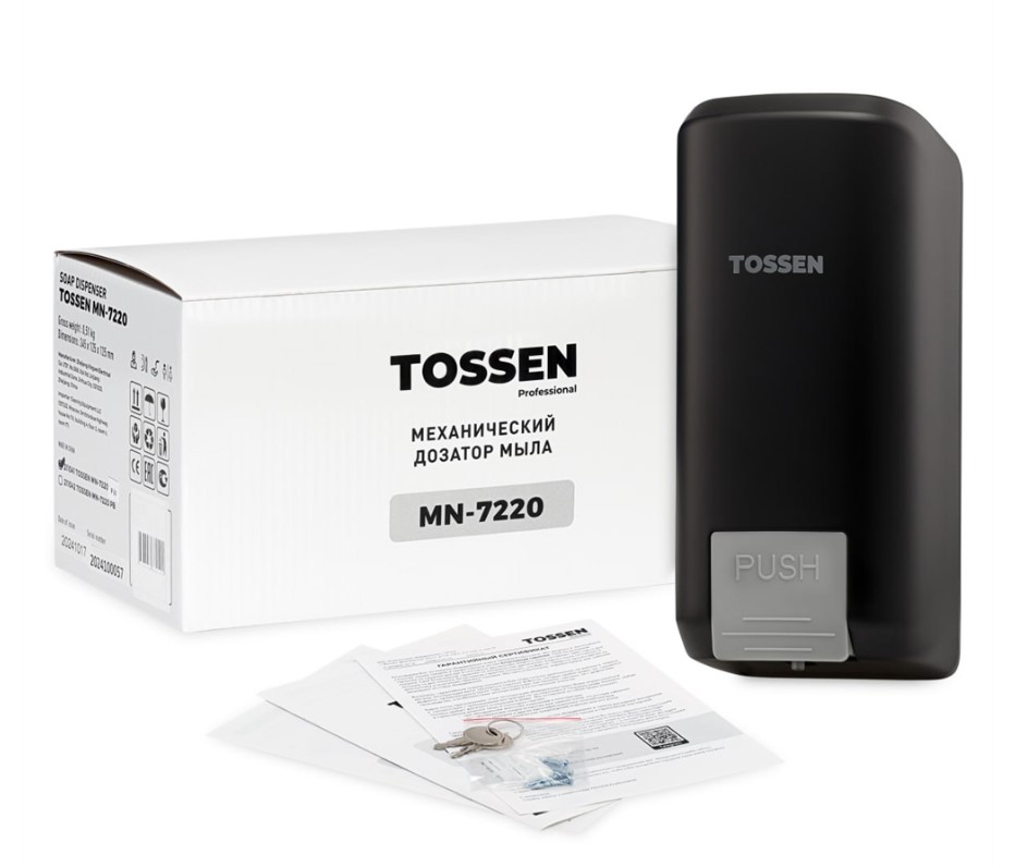 диспенсер механический для жидкого мыла tossen mn-7220 pb