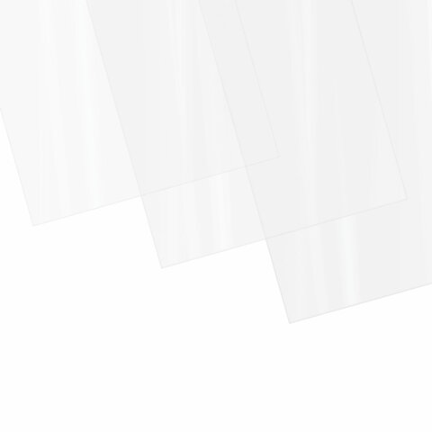 обложки пластиковые для переплета, а4, комплект 100 шт., 250 мкм, прозрачные, brauberg, 532162