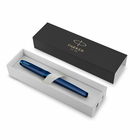 ручка перьевая parker "im professionals monochrome blue", синий металлик, нержавеющая сталь, синяя, 