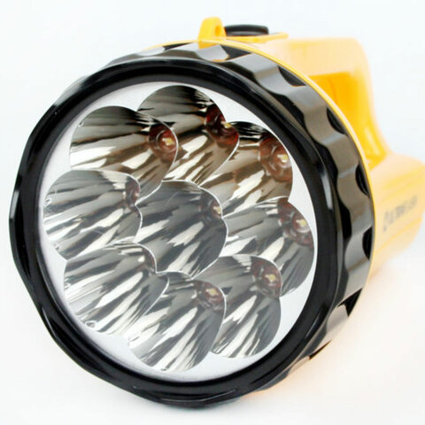 фонарь аккумуляторный ultraflash 9хled+12хled, 2 режима, выдвижная вилка, заряд от сети, led3816sm
