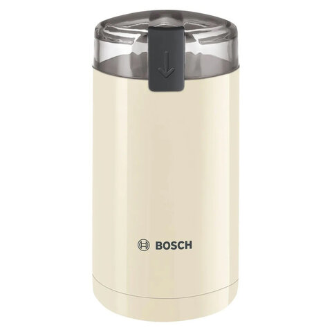 кофемолка bosch tsm6a017c, мощность 180 вт, вместимость 75 г, пластик, бежевая