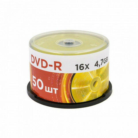 диск dvd-r mirex, 4,7 гб, 16x, cake box (упаковка на шпиле), комплект 50 шт., ul130003a1b