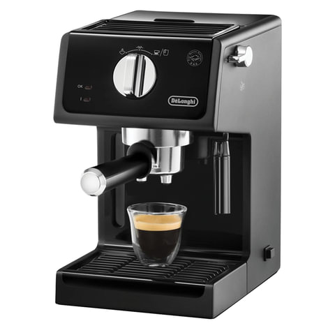 кофеварка рожковая delonghi ecp31.21, 1100 вт, объем 1 л, ручной капучинатор, черная
