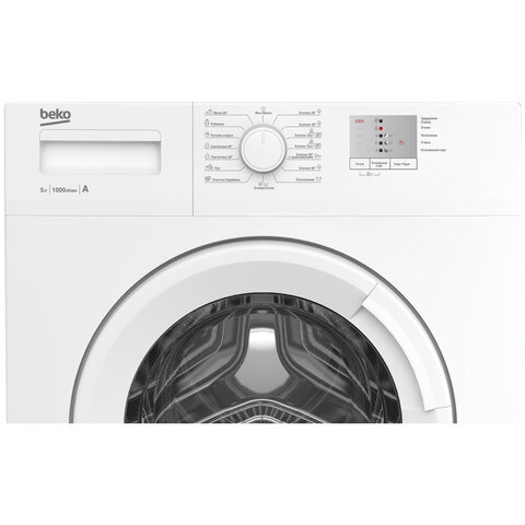 стиральная машина beko wrs5511bww, 1000 об/мин, 5 кг, фронтальная загрузка, 15 программ, белая, 7320