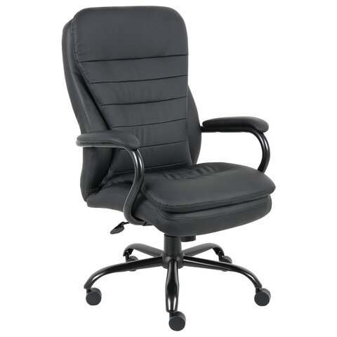 кресло офисное brabix premium "heavy duty hd-001", усиленное, нагрузка до 200 кг, экокожа, 531015