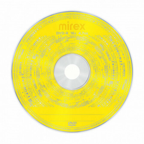 диск dvd-r mirex, 4,7 гб, 16x, bulk (термоусадка без шпиля), комплект 50 шт., ul130003a1t