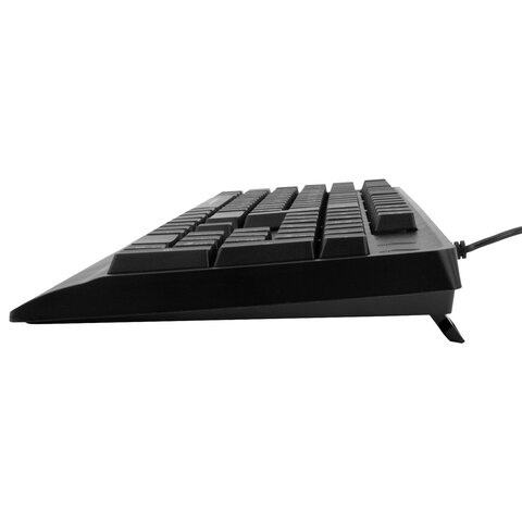 клавиатура проводная бесшумная usb, 104 клавиши, led-подсветка, sonnen k305, черная, 513948