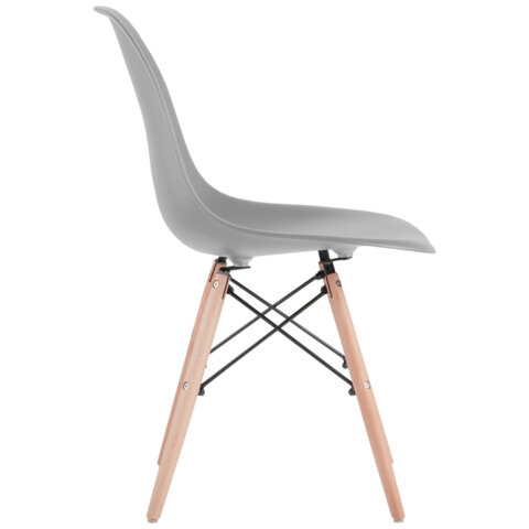 стулья brabix "eames cf-010", комплект 4 шт., пластик серый, опоры дерево/металл, 532632, 2033a