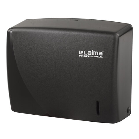 диспенсер для полотенец laima professional original (система h2), z-сложения, черный, abs-пластик, 6