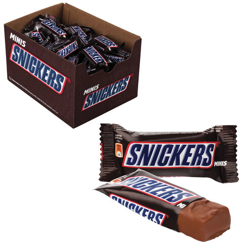 батончики мини snickers "minis" шоколадные, 1 кг, 57236