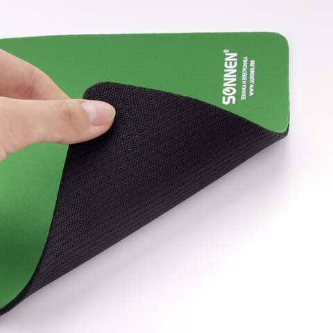 коврик для мыши sonnen "green", резина + ткань, 220х180х3 мм, 513305