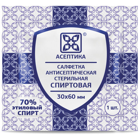 спиртовые салфетки антисептические 30x60 мм комплект 800 шт., асептика, короб, аф01674-мо05