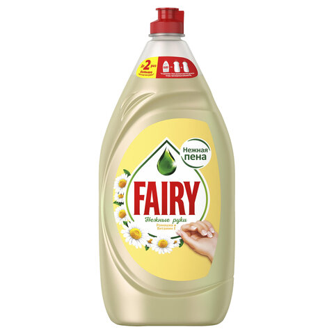 средство для мытья посуды 1,35 л fairy (фейри) нежные руки, "ромашка и витамин е", 740297
