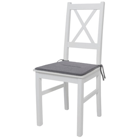 подушка на стул плоская "рогожка" 37x37 см, полиэстер, серая primila (примила) standard, 700508
