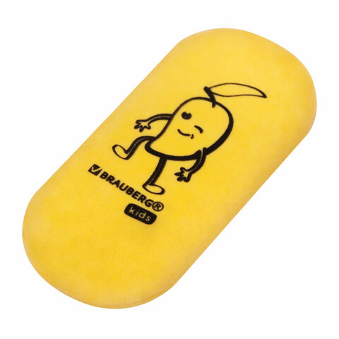 ластики brauberg kids "fruits", набор 6 штук, 50х23х10 мм, овальные, ассорти, 272669