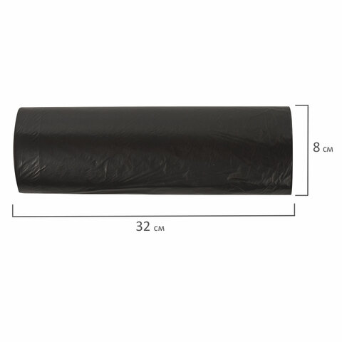 мешки для мусора 240 л черные, в рулоне 10 шт., пвд 30 мкм, 90x130 см, любаша эконом, 608916