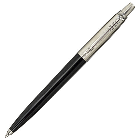 ручка шариковая parker "jotter plastic ct", корпус черный, ежедневник а5 черный, белый срез, пакет, 